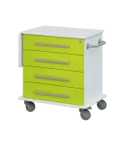 DEXTER 02 vozík asistenční, korpus a desky bílá / zásuvky jarní zeleň